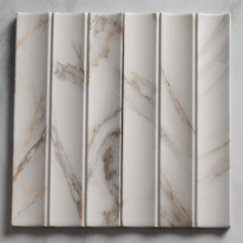 Teemo Matt Calacatta Gold Flute Marble Look  Porcelain Tile